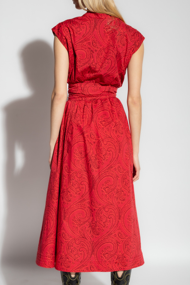 ワンピース ETRO FW22 DRESS WITH PAISLEY DESIGNS (13344_09270500) ETRO paisley-flocked Tulle Dress | Neutrals | FARFETCH